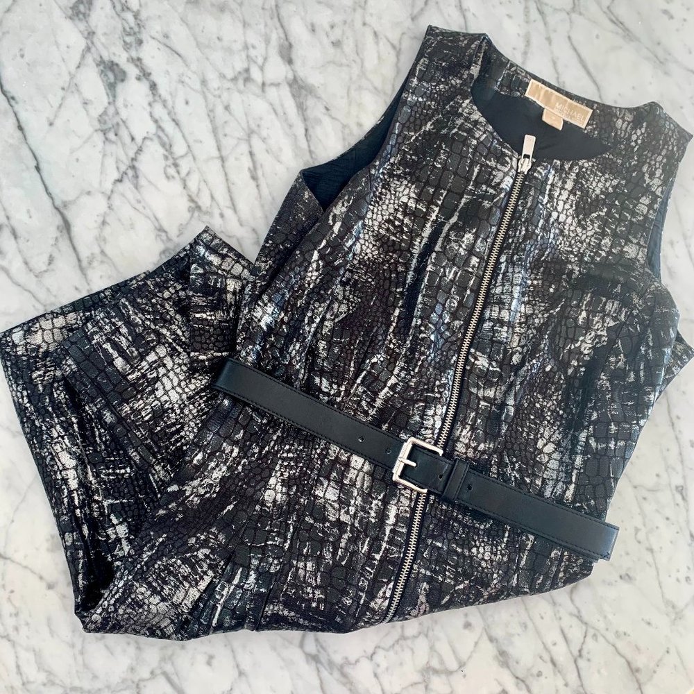 Michael Kors Metallic Snakeskin Dress